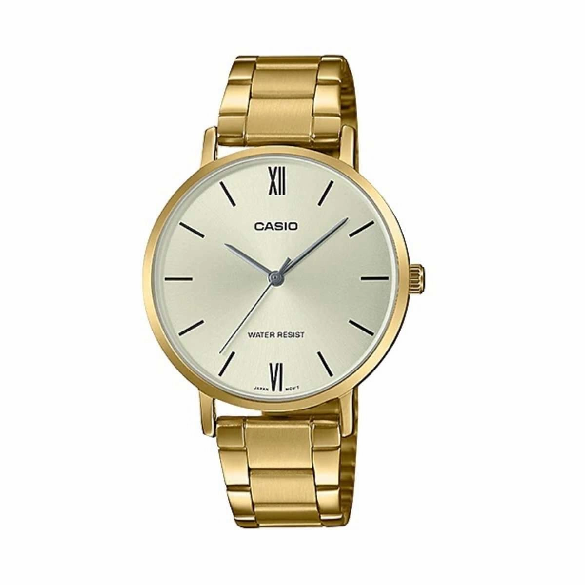 Casio LTP-VT01G-9B Gold Stainless Strap for Women
