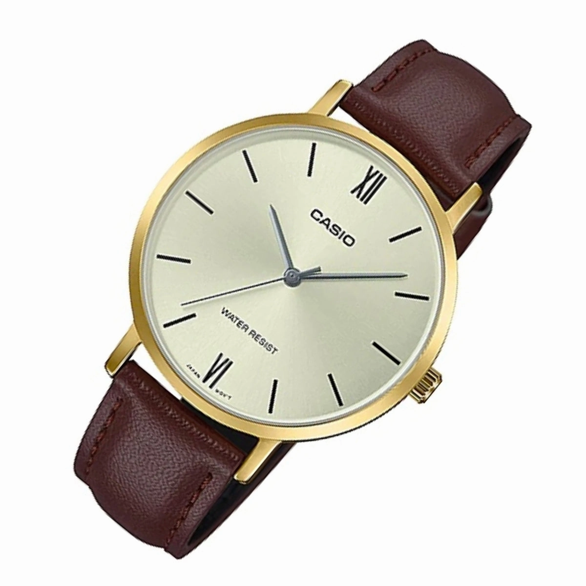 Casio LTP-VT01GL-9B Brown Leather Strap Watch for Women