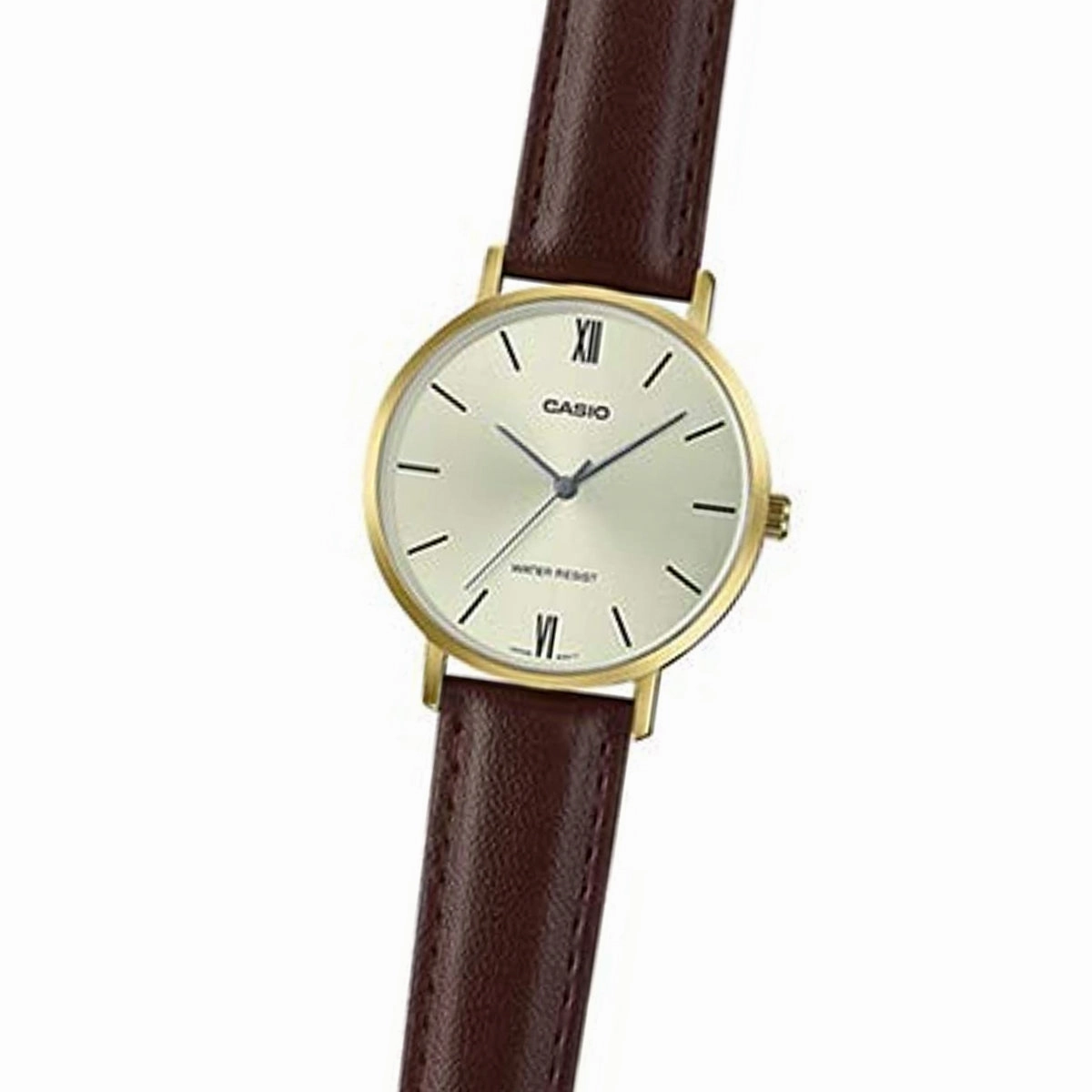 Casio LTP-VT01GL-9B Brown Leather Strap Watch for Women