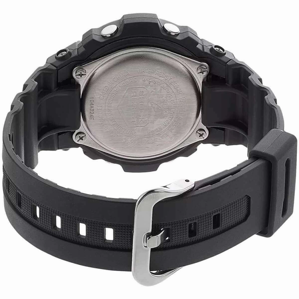 Casio Men's Ana-Digi Watch - G-Shock World Time Black Resin Strap Dive | AWGM100A-1A