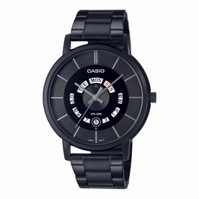 Casio Men's Analog Black Ion Plated Stainless Steel Band Watch MTPB135B-1A MTP-B135B-1A