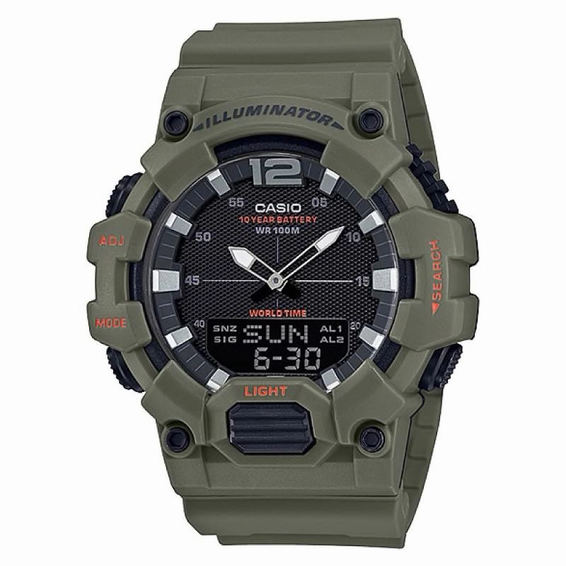 Casio Men's Analog-Digital Combination Green Resin Band Watch HDC700-3A2 HDC-700-3A2