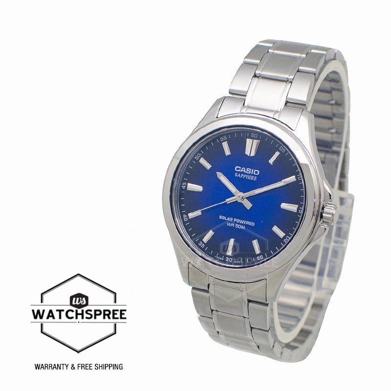 Casio Men's Analog Solar Stainless Steel Band Watch MTSRS100D-2A MTS-RS100D-2A