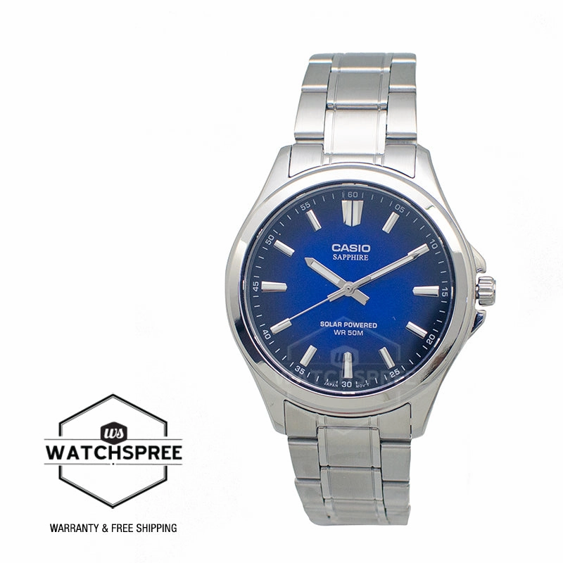 Casio Men's Analog Solar Stainless Steel Band Watch MTSRS100D-2A MTS-RS100D-2A