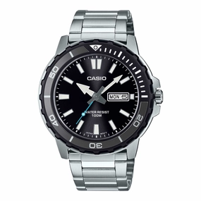 Casio Men's Analog Sporty Stainless Steel Band Watch MTD125D-1A3 MTD-125D-1A3