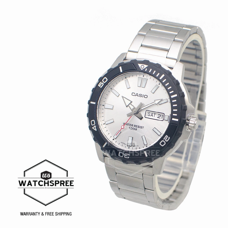 Casio Men's Analog Sporty Stainless Steel Band Watch MTD125D-7A MTD-125D-7A
