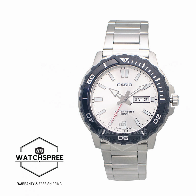 Casio Men's Analog Sporty Stainless Steel Band Watch MTD125D-7A MTD-125D-7A
