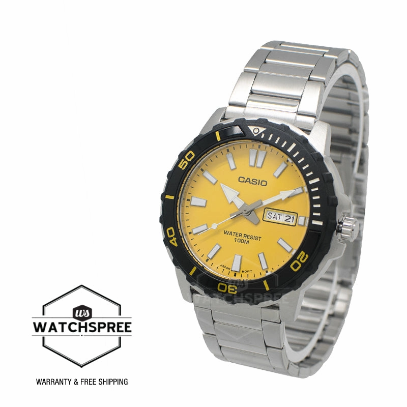 Casio Men's Analog Sporty Stainless Steel Band Watch MTD125D-9A MTD-125D-9A