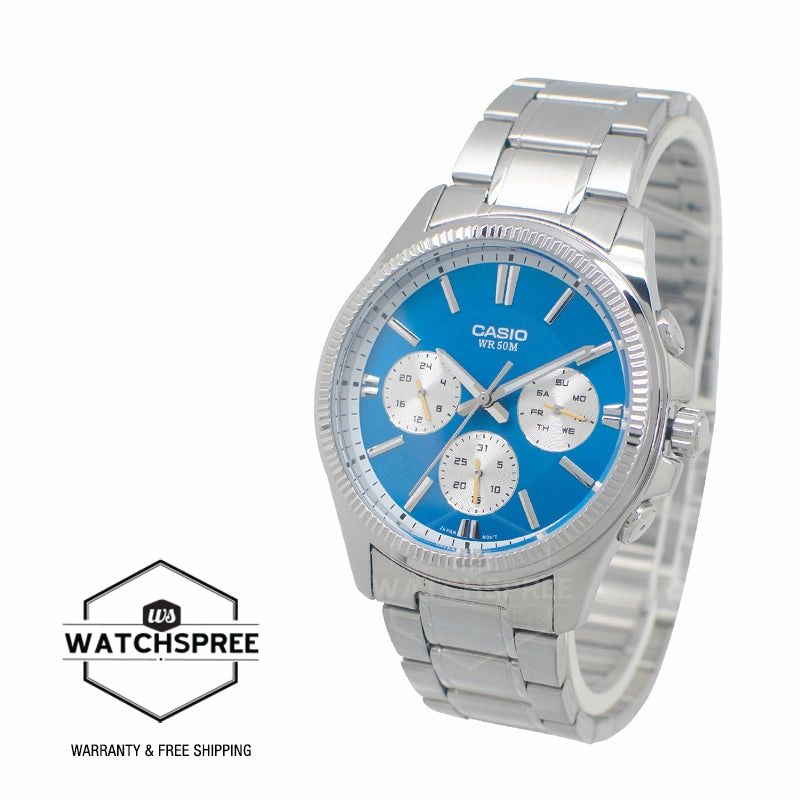 Casio Men's Analog Stainless Steel Band Watch MTP1375D-2A2 MTP-1375D-2A2