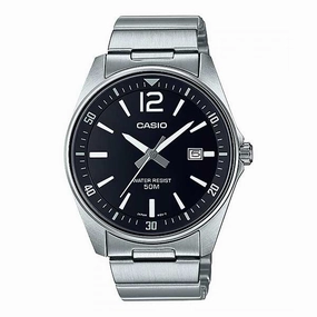 Casio Men's Analog Stainless Steel Band Watch MTPE170D-1B MTP-E170D-1B