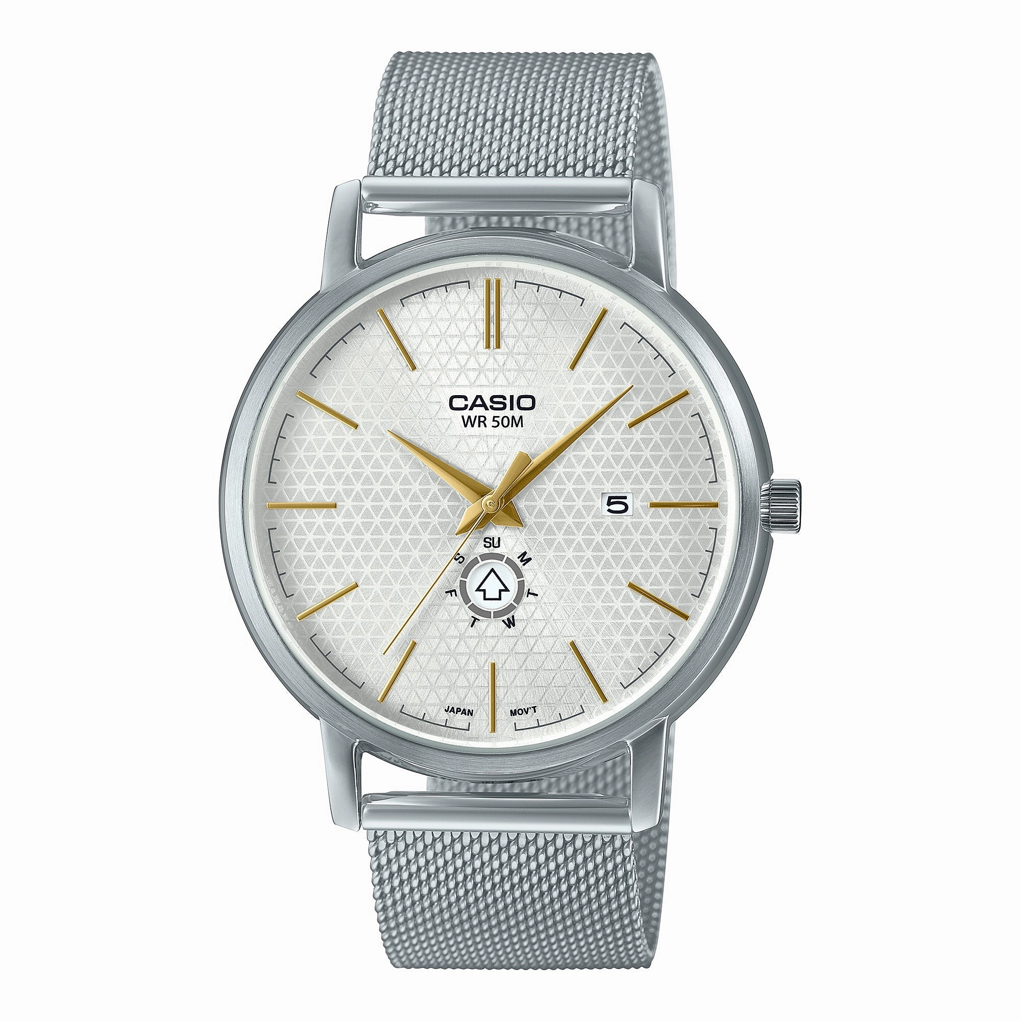 Casio Men's Analog Stainless Steel Mesh Band Watch MTPB125M-7A MTP-B125M-7A