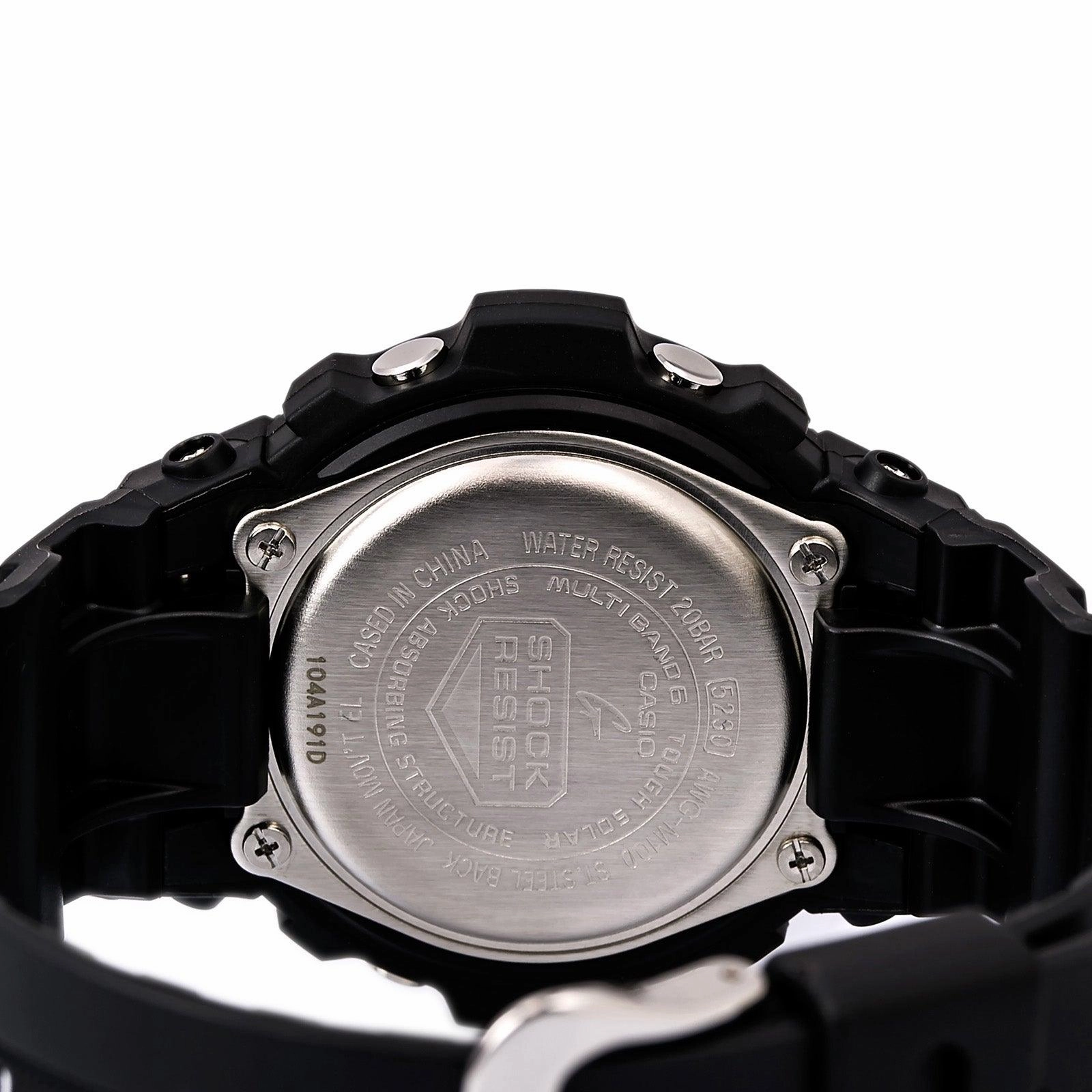 Casio Men's Atomic Watch - G-Shock Ana-Digital Black Dial Resin Strap | AWGM100-1A
