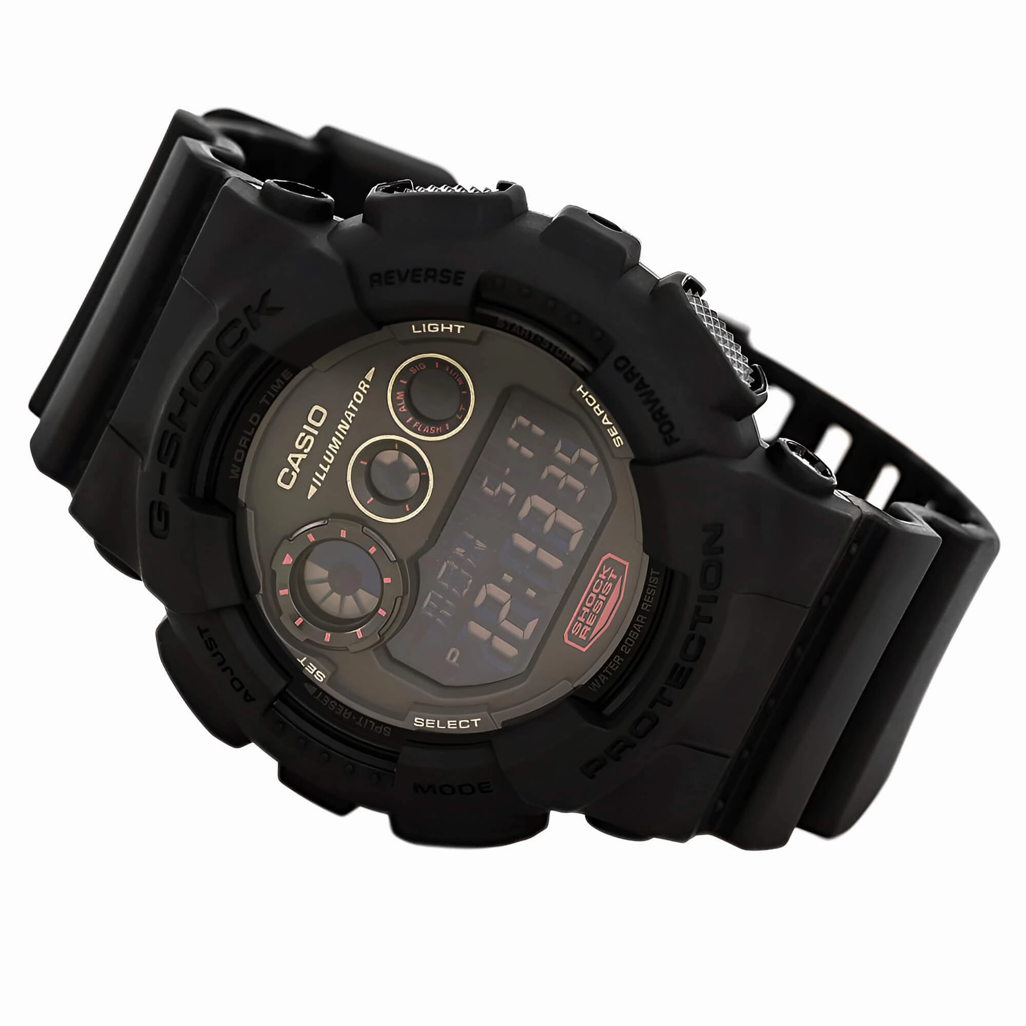 Casio Men's Digital Watch - G-Shock World Time Dive Black Dial Resin Band | GD120MB-1