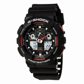 Casio Men's Dive Watch - G-Shock Anti-Magnetic Ana-Digi Dial Resin Strap | GA100-1A4