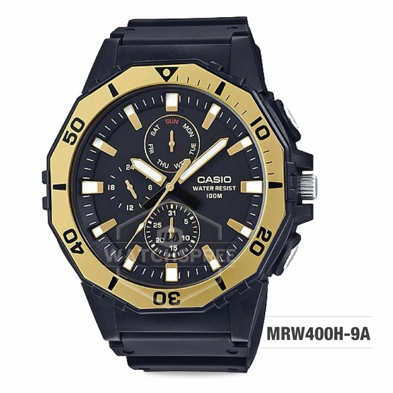 Casio Men's Diver Style Black Resin Band Watch MRW400H-9A