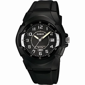 Casio Men's Watch - Quartz Oval Case Black Dial Resin Strap | MW-600-1BVCF