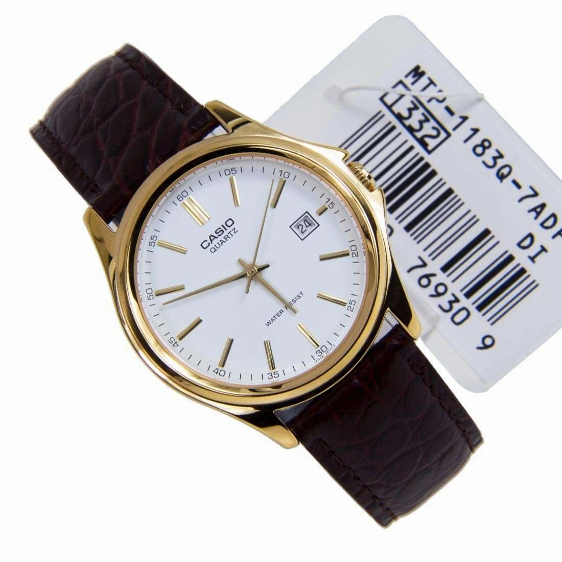 Casio MTP-1183Q-7ADF Brown Leather Strap Watch for Men