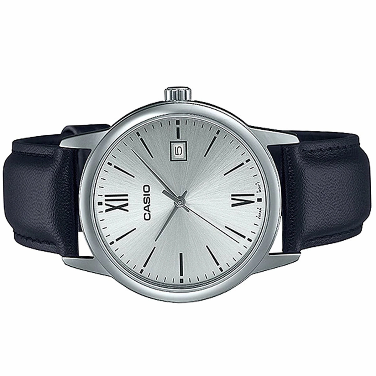 Casio MTP-V002L-7B3 Black Leather Strap Watch for Men