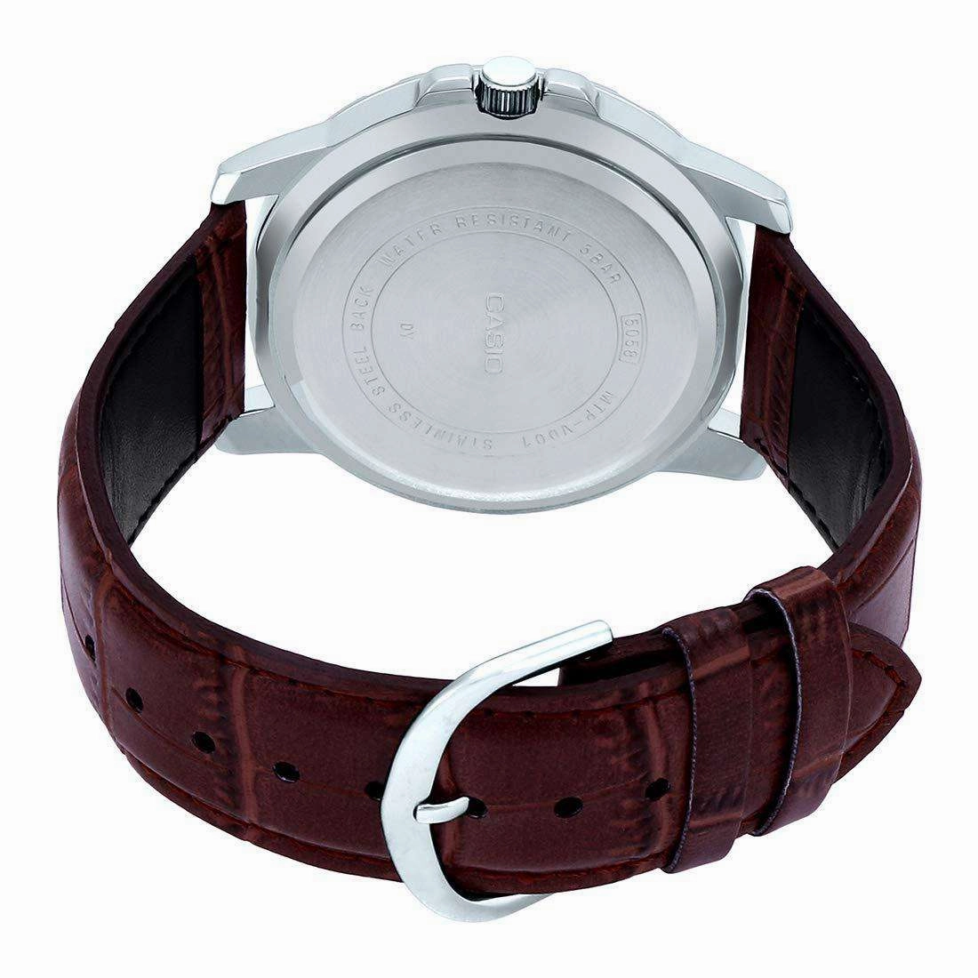 Casio MTP-VD01L-7BVUDF Brown Leather Strap Watch for Men