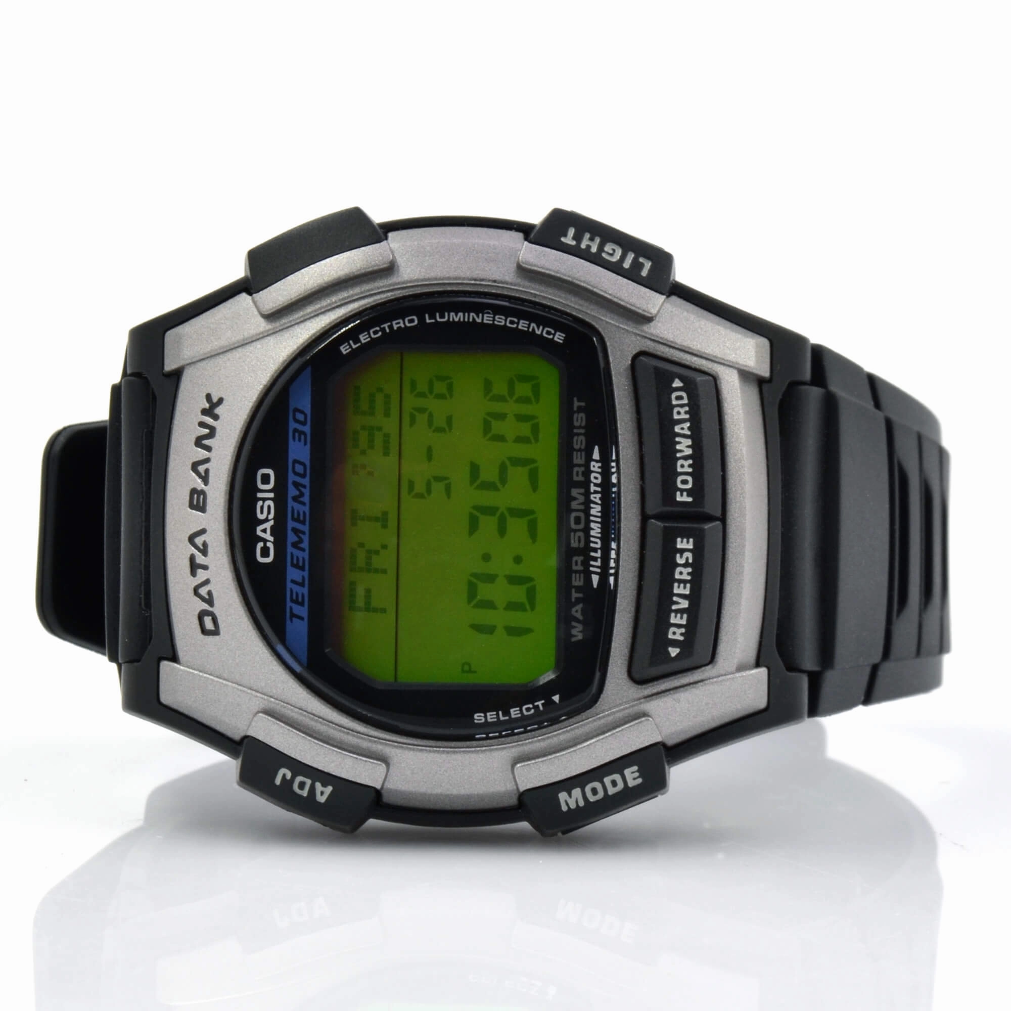 Casio Silver Resin Case Black Band Watch | DB-35H-1A