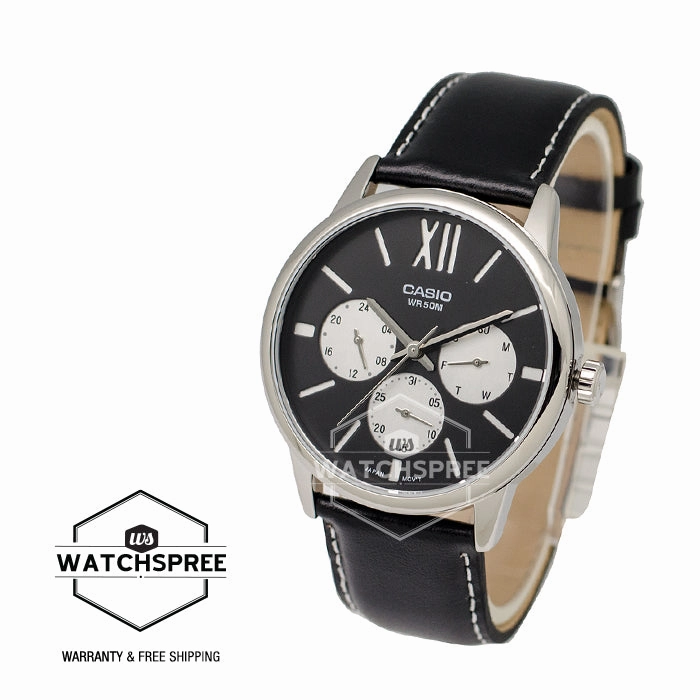 Casio Standard Analog Men's Black Strap Watch MTPE312L-1B