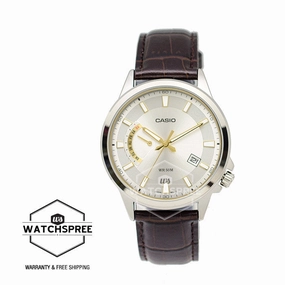 Casio Standard Analog Watch Black Leather Watch MTPE136L-7A