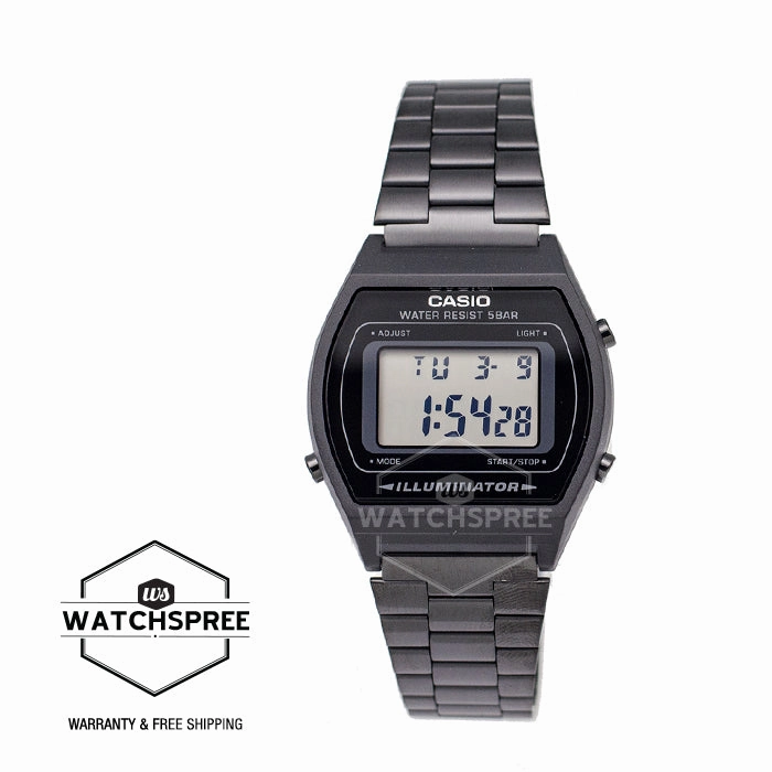 Casio Standard Digital Retro Design Black Ion Plated Band Watch B640WB-1A