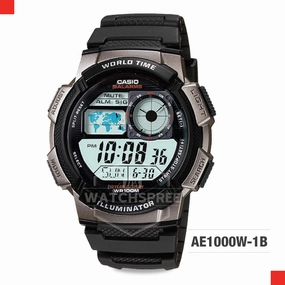 Casio Standard Digital Sporty Design Black Resin Band Watch AE1000W-1B