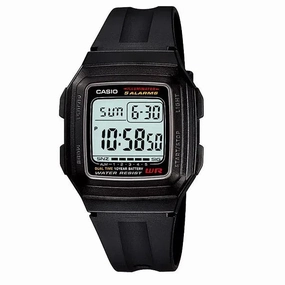 Casio Standard F-201WA-1ADF Black Resin Watch for Men and Women