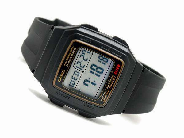 Casio Standard F-201WA-9ADF Black Resin Watch for Men and Women