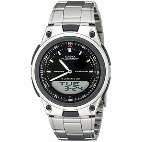Casio Standard Men's Silver Stainless Steel Strap Watch- AW-80D-1AVDF