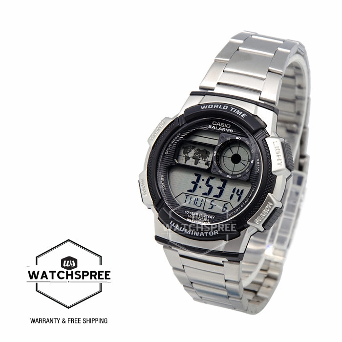 Casio Standard Sport Digital Silver Stainless Steel Watch AE1000WD-1A