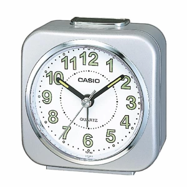 Casio Standard Traveller's Silver Resin Table Clock TQ143-8D TQ143S-8D