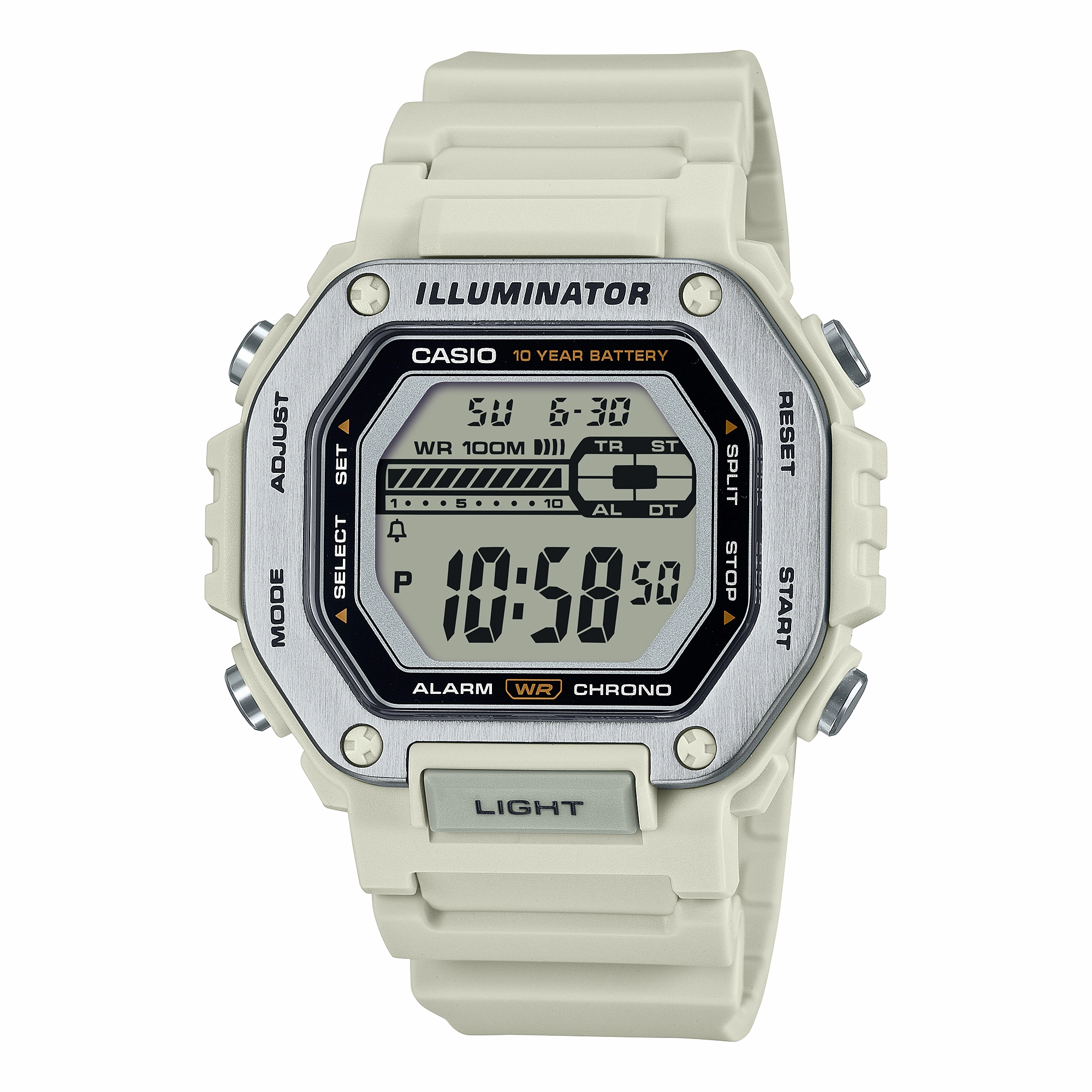 Casio Standard White Resin Band Watch MWD110H-8A