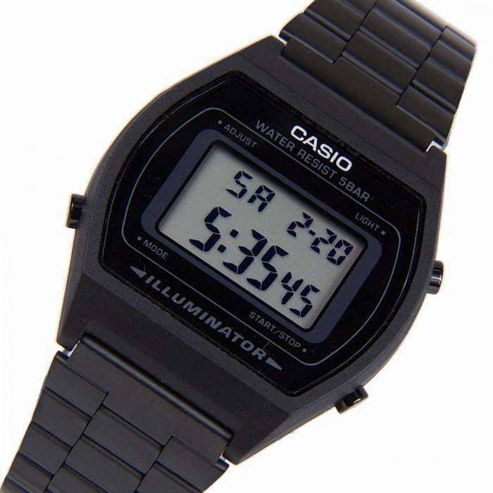 Casio Vintage B640WB-1A Black Stainless Steel Watch For Men and Women