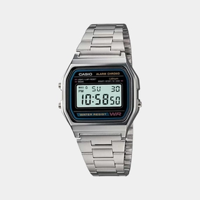 Casio Vintage Silver Digital Unisex Watch A-158WA-1Q - D011