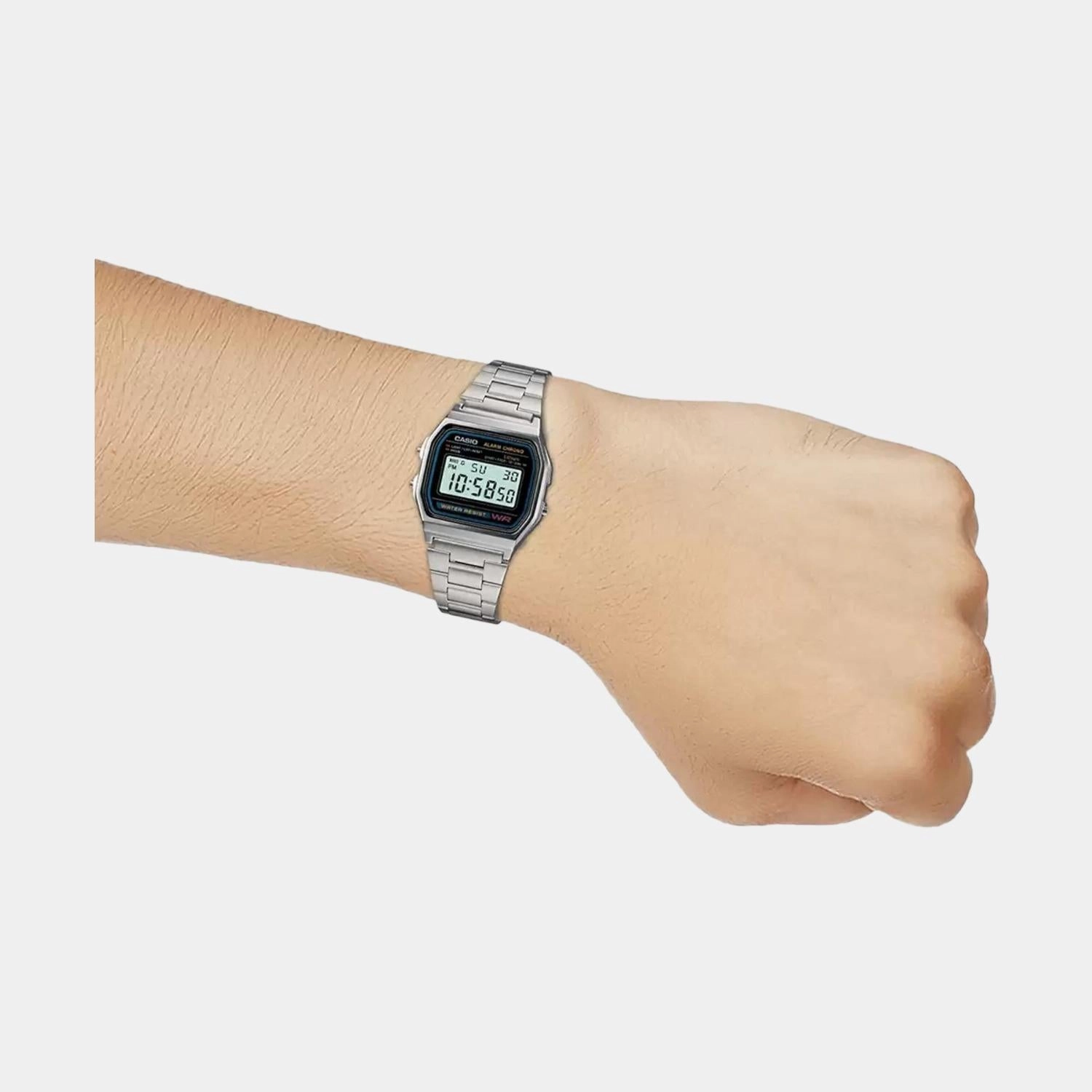Casio Vintage Silver Digital Unisex Watch A-158WA-1Q - D011