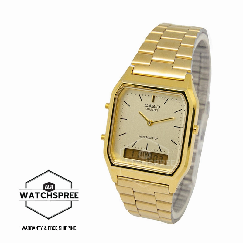 Casio Vintage Style Gold Stainless Steel Watch AQ230GA-9D
