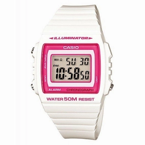 Casio W-215H-7A2 White Resin Strap Watch for Men and Women