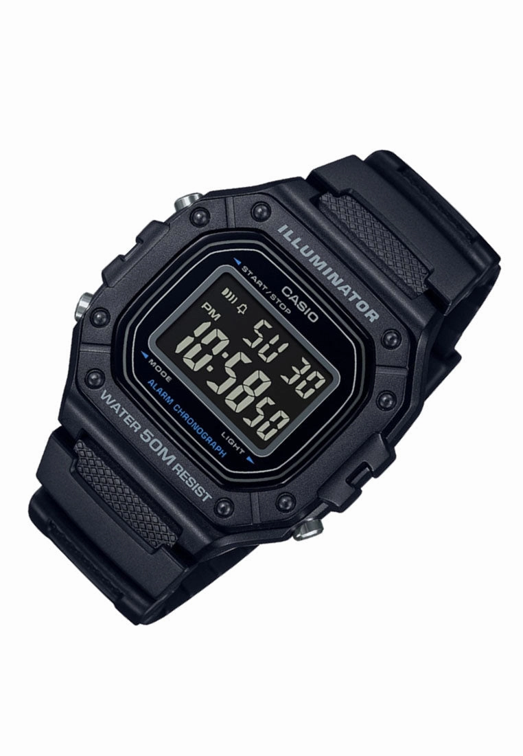 Casio W-218H-1B Black Resin Strap Watch for Men