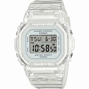 Casio Women's Watch - Baby-G Alarm Gray Ana-Digi Dial White Resin Strap | BGD565-7