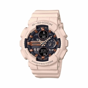 Casio Women's Watch - G-Shock Ana-Digi Black Dial Pink Resin Strap | GMAS140M-4A