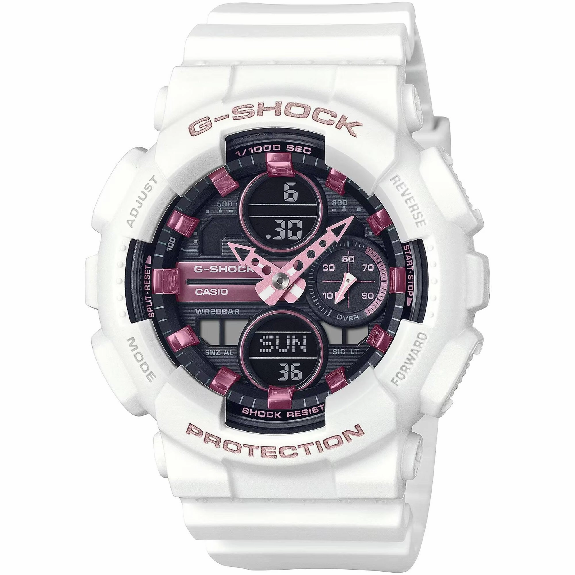 Casio Women's Watch - G-Shock Black and Purple Analog-Digital Dial | GMAS140M-7A