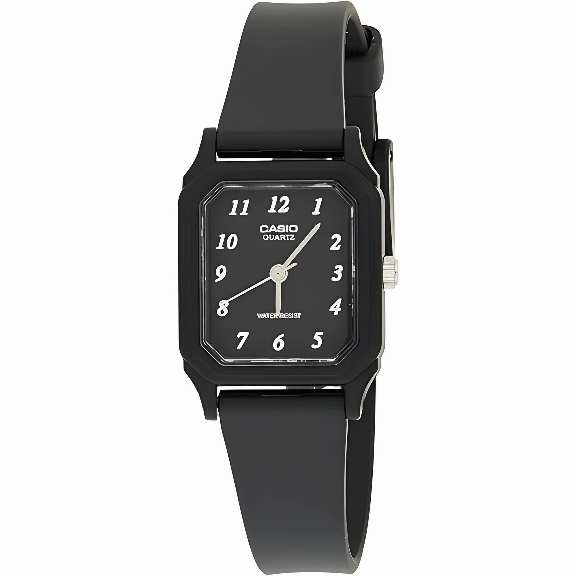 Casio Women's Waterproof Watch - Analog Black Dial Resin Strap | LQ142-1B