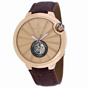 Christian Van Sant Men's Watch - Cyclone Automatic Black Dial Leather Strap | CV0148