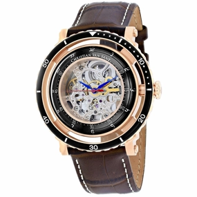 Christian Van Sant Men's Watch - Dome Automatic Silver Dial Leather Strap | CV0744