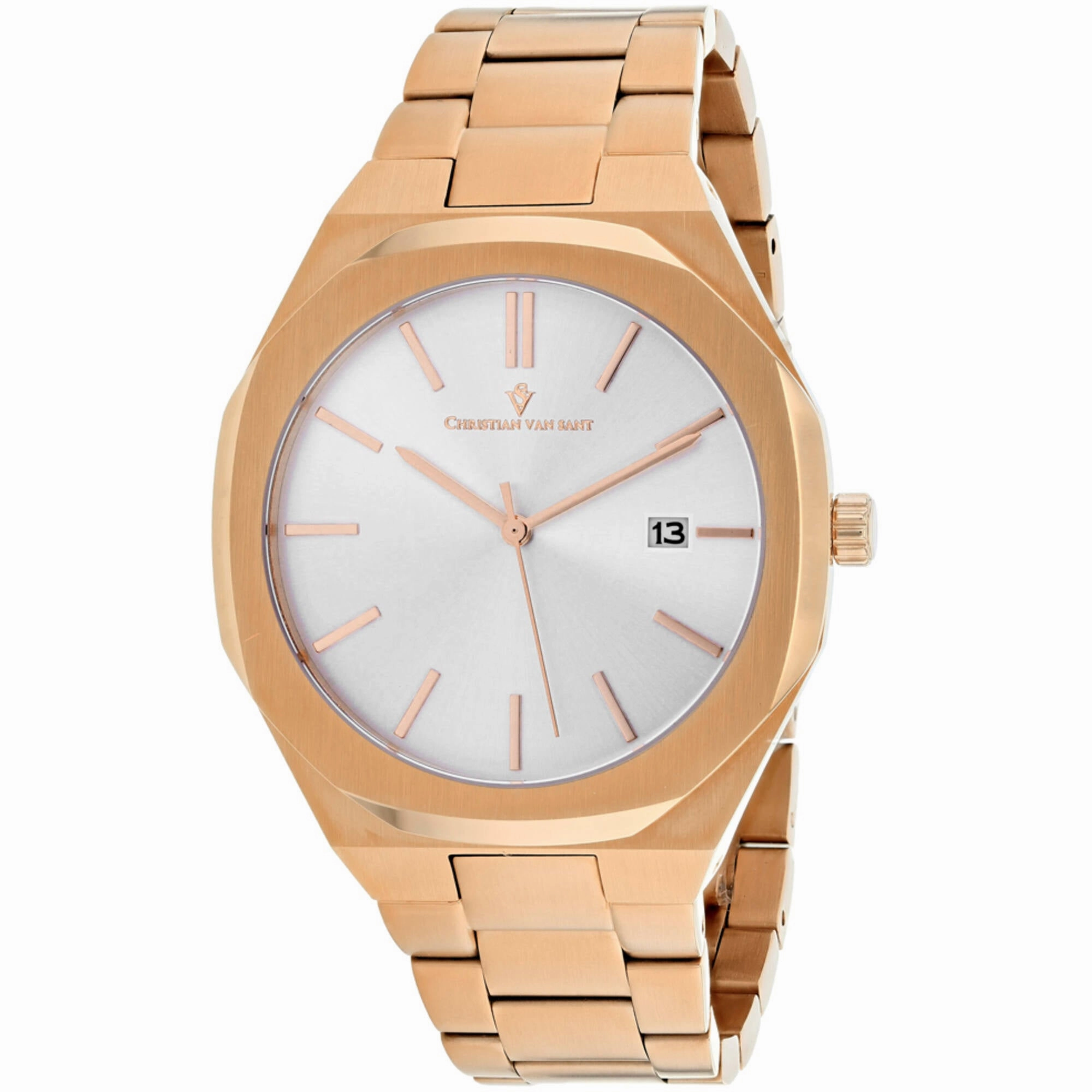 Christian Van Sant Men's Watch - Octavius Slim Quartz Silver Dial Bracelet | CV0523