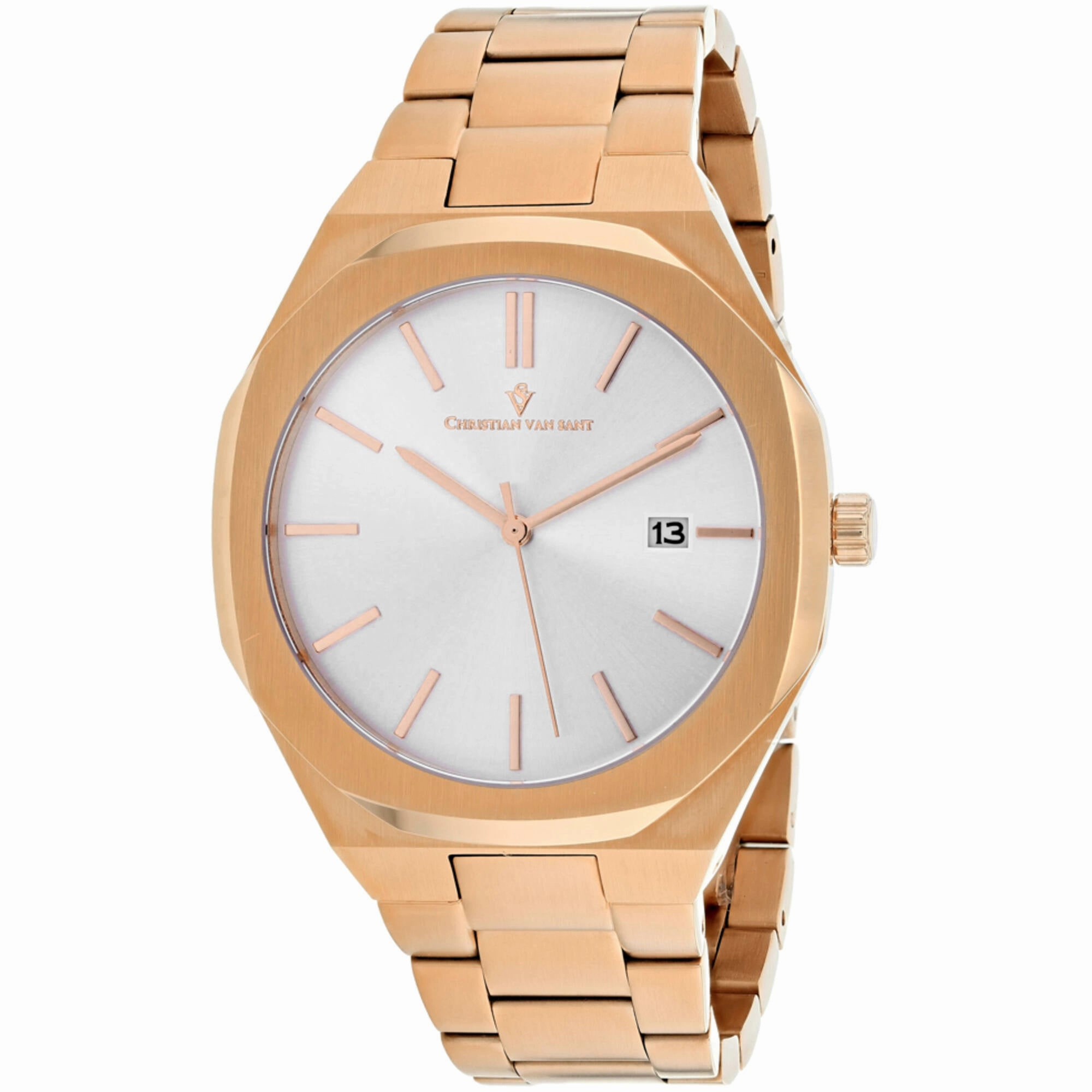 Christian Van Sant Men's Watch - Octavius Slim Quartz Silver Dial Bracelet | CV0523