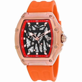 Christian Van Sant Men's Watch - Odyssey Automatic Orange Rubber Strap | CV6189