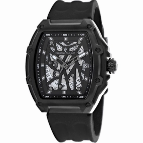 Christian Van Sant Men's Watch - Odyssey Skeleton Dial Black Rubber Strap | CV6196